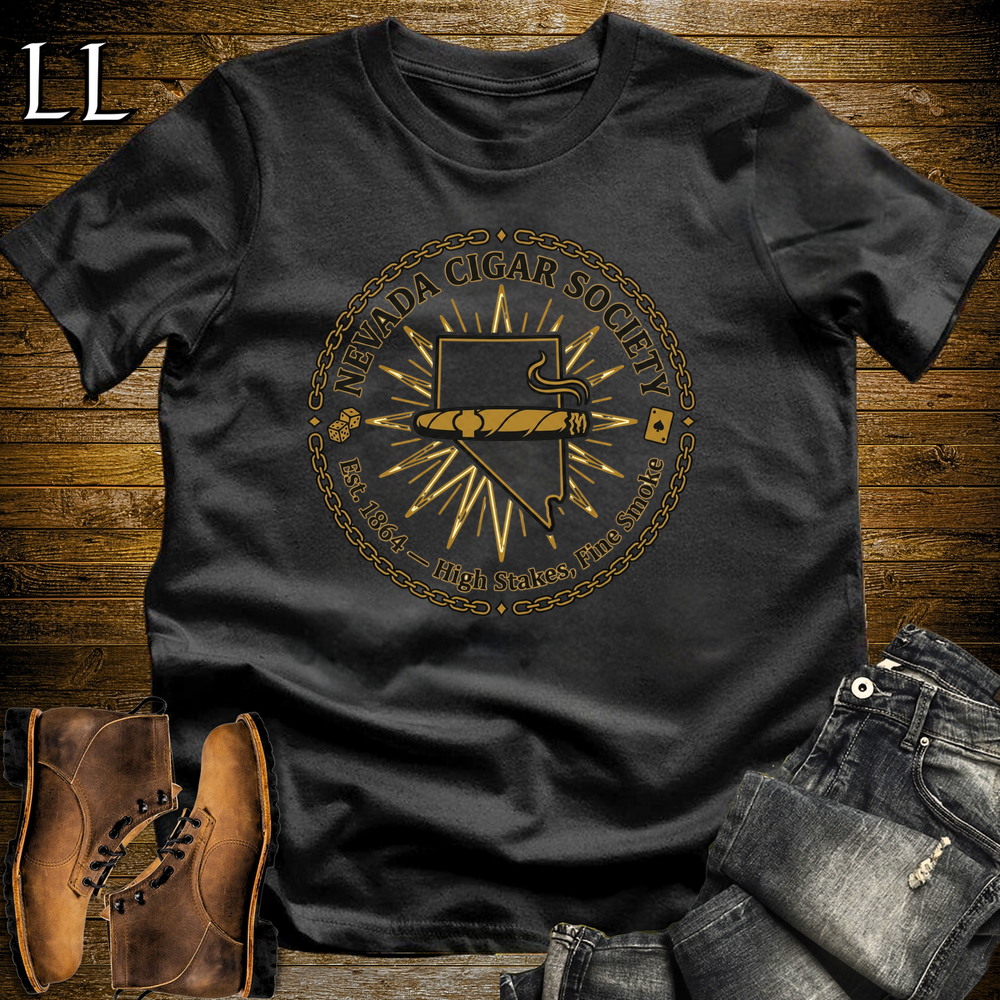 Nevada Cigar Society T Shirt Black | Cigar Lover Gift