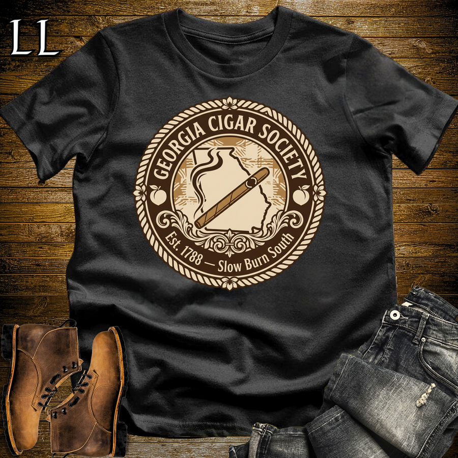 Georgia Cigar Society T Shirt Black | Cigar Lover Gift