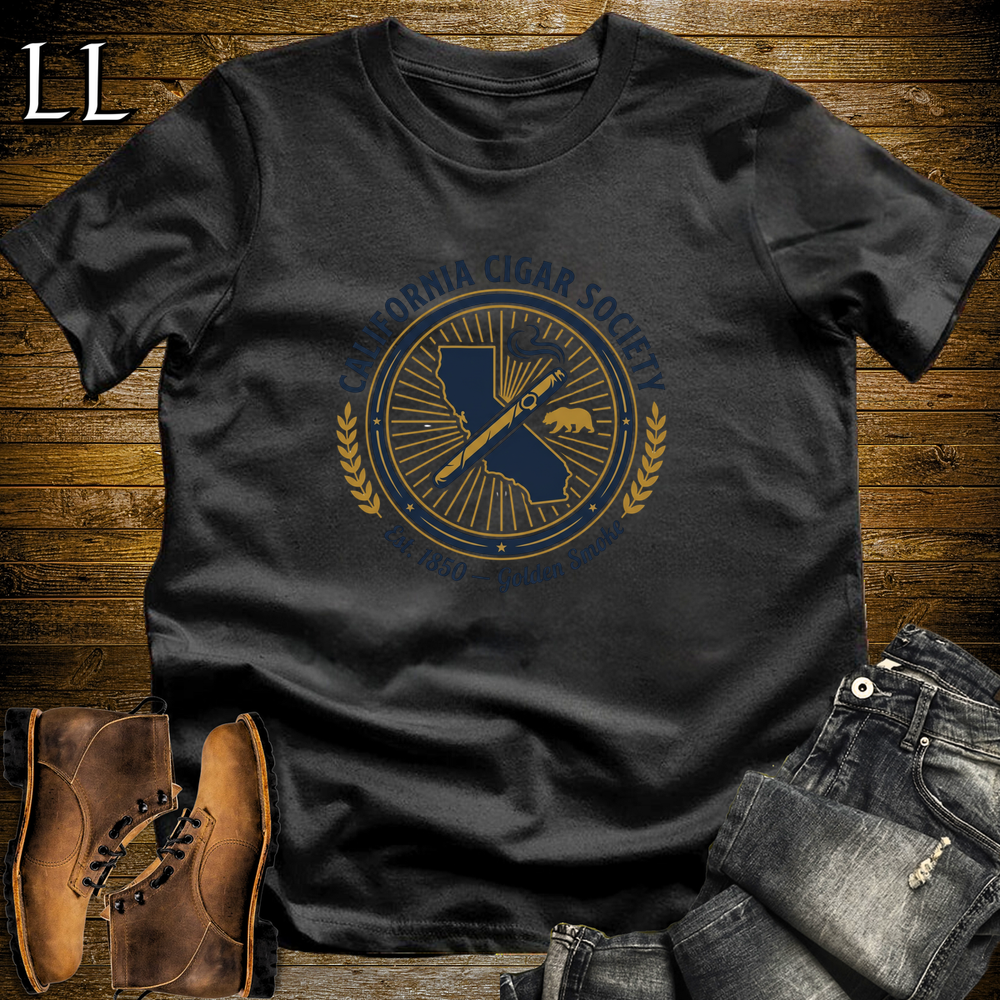California Cigar Society Shirt Black | CA Cigar Lover Tee