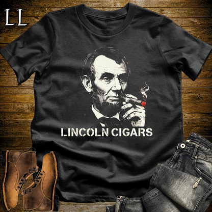 Lincoln Cigars Softstyle Tee Black | Patriotic Cigar Tee