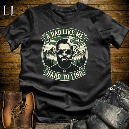 A Dad Like Me Is Hard To Find Green Cigar Softstyle Tee Black | Cigar Dad Slogan Tee