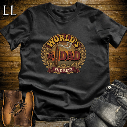Worlds 1 Dad Cigar Softstyle Tee Black | Best Cigar Dad Tee