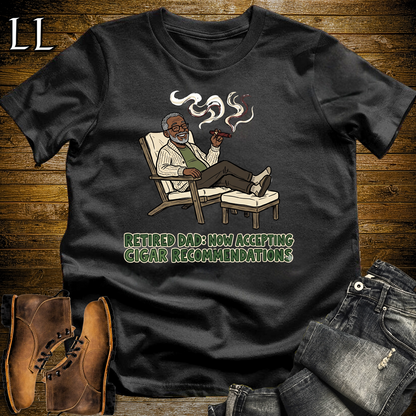 Retired Dad Cigar Softstyle Tee Black | Cigar Retirement Gift Tee