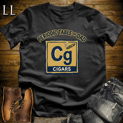 Periodic Table Of Dad Cigar Softstyle Tee Black | Funny Periodic Table Dad Tee