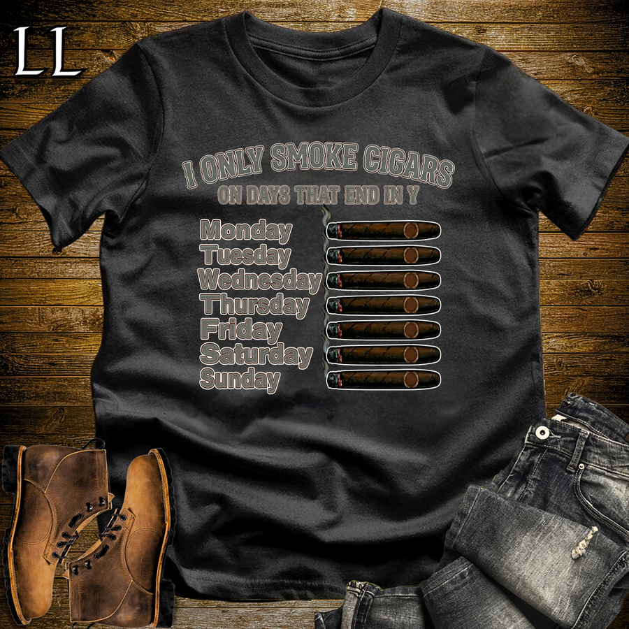 Cigars On Days Softstyle T Shirt Black | Cigar Lover Gift Shirt