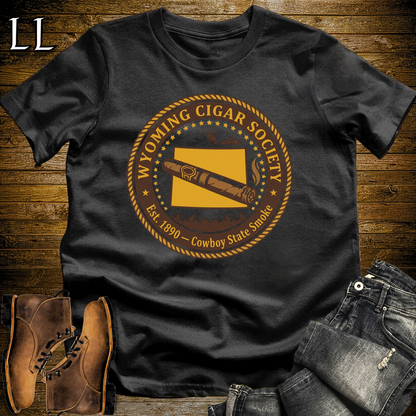 Wyoming Cigar Society Softstyle T Shirt Black | Cigar Lover Gift Tee