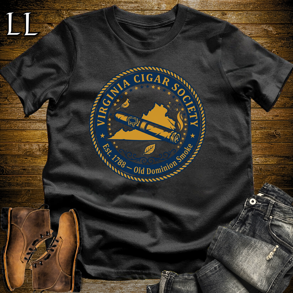Virginia Cigar Society Softstyle T Shirt Black | Cigar Lover Gift Tee