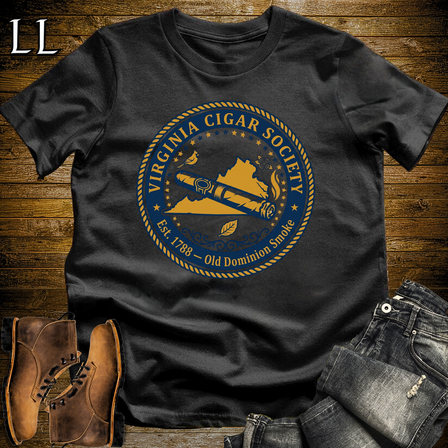 Virginia Cigar Society Softstyle T Shirt Black | Cigar Lover Gift Tee