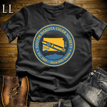 South Dakota Cigar Society Softstyle T Shirt Black | Cigar Lover Gift Tee