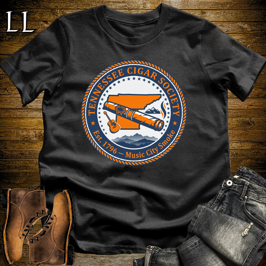 Tennessee Cigar Society Softstyle T Shirt Black | Cigar Lover Gift Tee