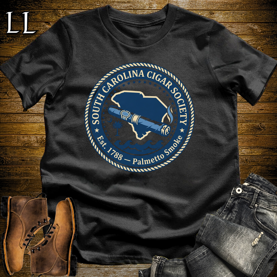 South Carolina Cigar Society Softstyle T Shirt Black | Cigar Lover Gift Tee