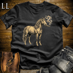 Vintage Cigar Horse Softstyle T Shirt Black | Funny Cigar Shirt