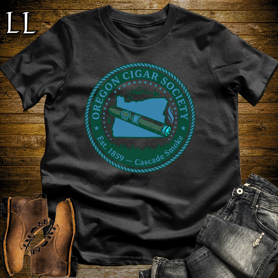 Oregon Cigar Society Softstyle T Shirt Black | Cigar Lover Gift Tee