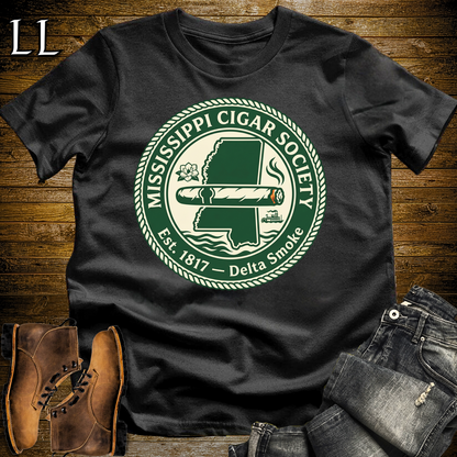 Mississippi Cigar Society Softstyle T Shirt Black | Cigar Lover Gift Tee