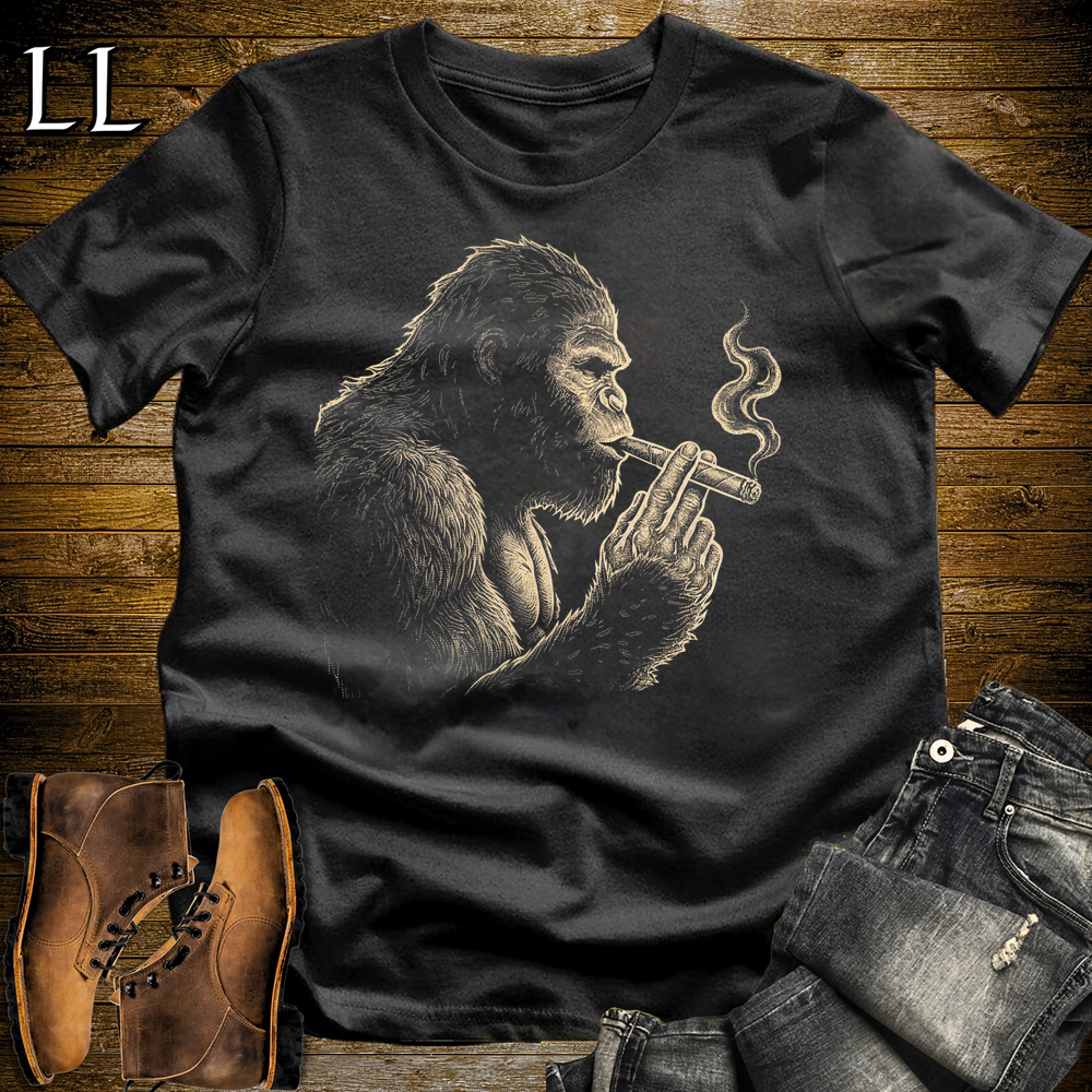 Vintage Cigar Bigfoot Softstyle T Shirt Black | Funny Cigar Shirt