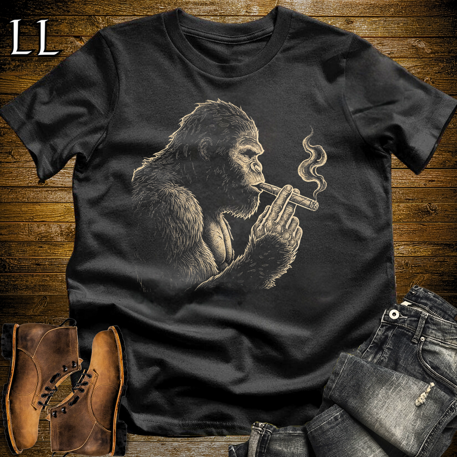 Vintage Cigar Bigfoot Softstyle T Shirt Black | Funny Cigar Shirt