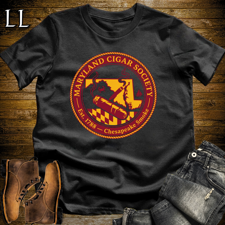 Maryland Cigar Society Softstyle T Shirt Black | Cigar Lover Gift Tee