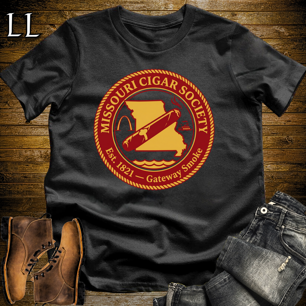 Missouri Cigar Society Softstyle T Shirt Black | Cigar Lover Gift Tee