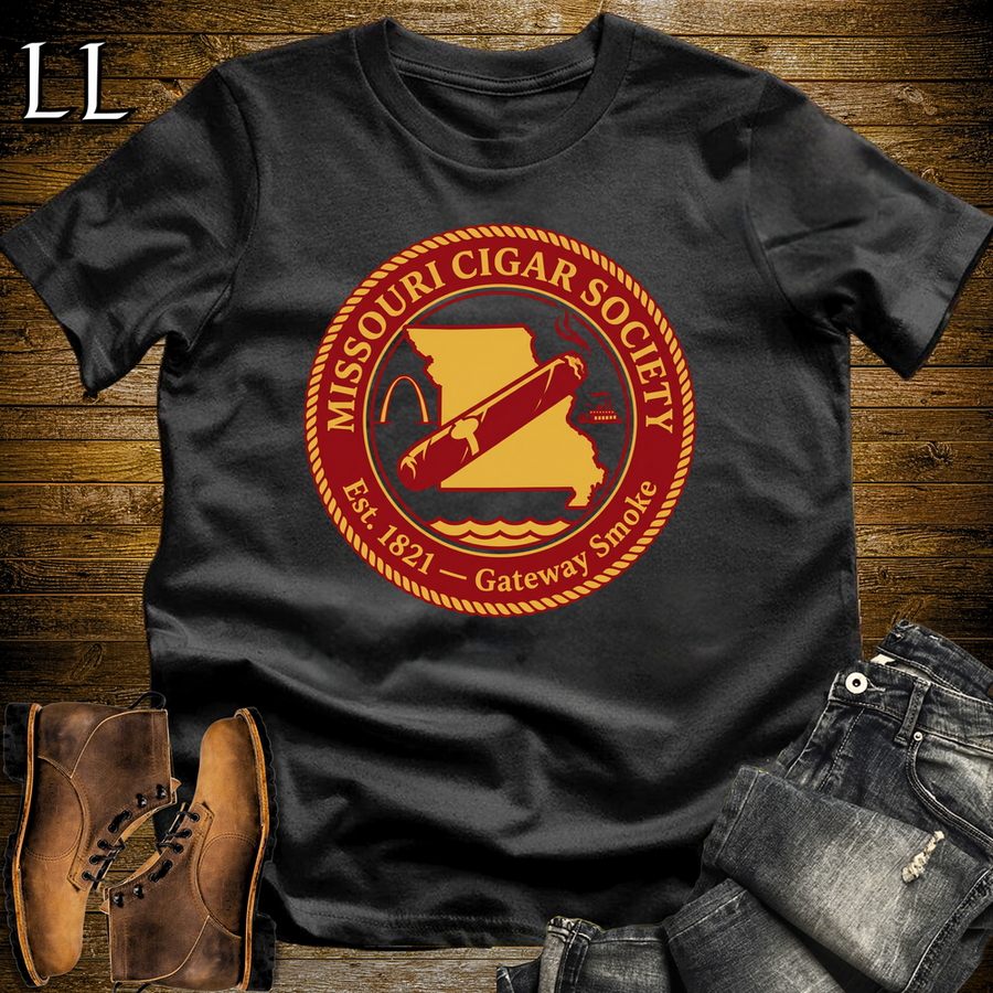 Missouri Cigar Society Softstyle T Shirt Black | Cigar Lover Gift Tee