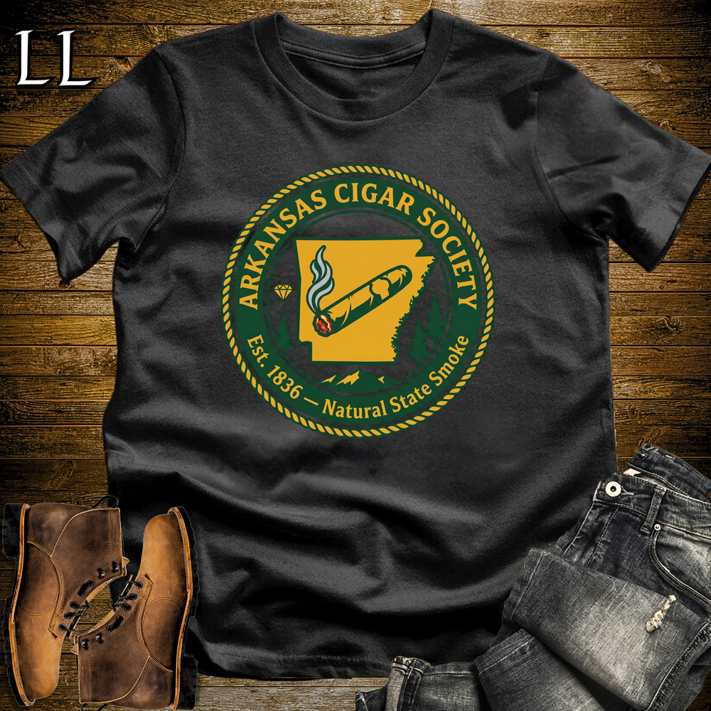 Arkansas Cigar Society Softstyle T Shirt Black | Cigar Lover Gift Tee