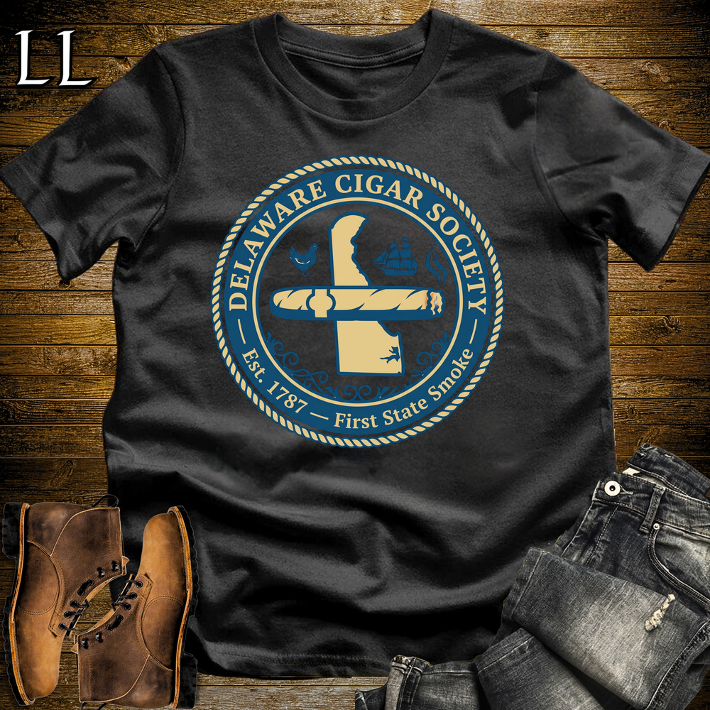 Delaware Cigar Society Softstyle T Shirt Black | Cigar Lover Gift Tee