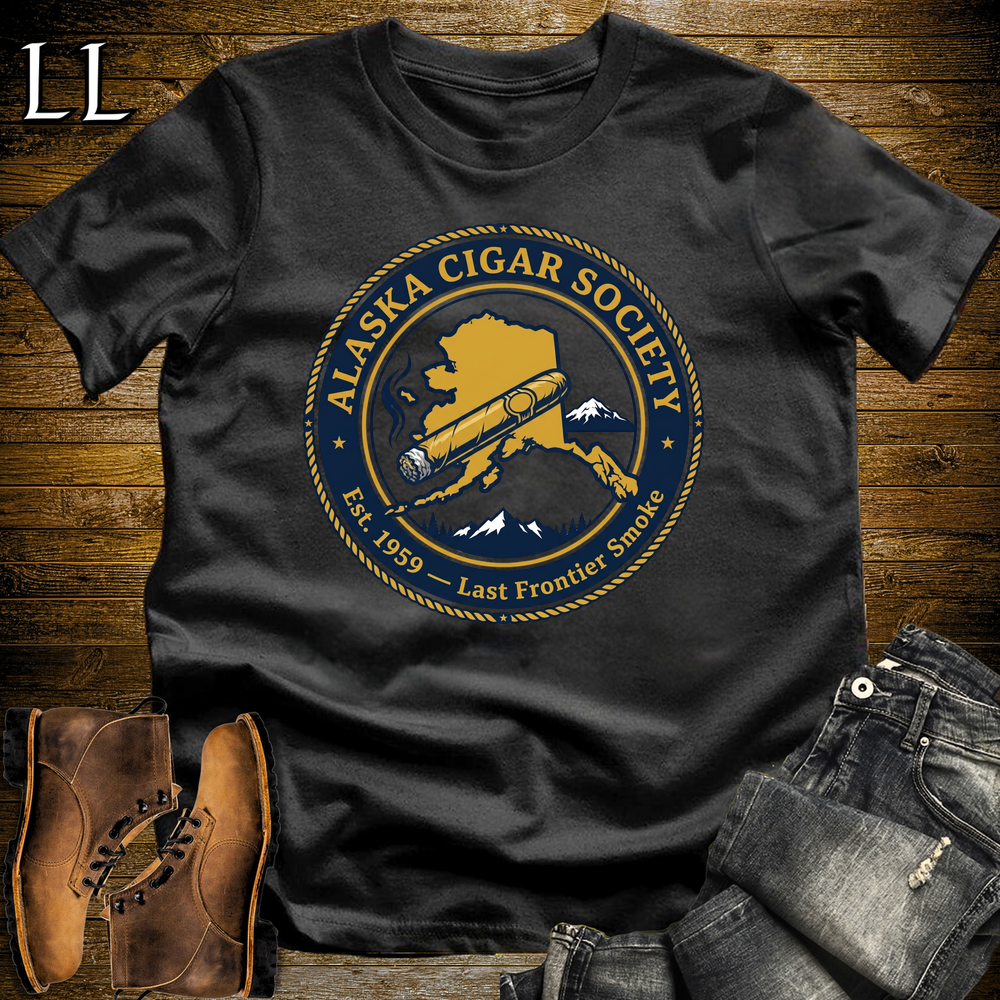 Alaska Cigar Society Softstyle T Shirt Black | Cigar Lover Gift Tee