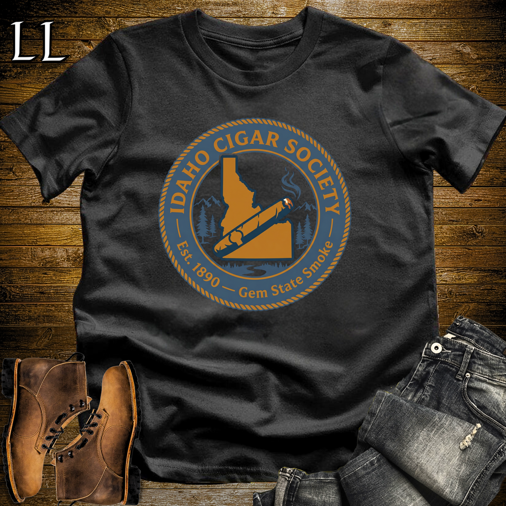 Idaho Cigar Society Softstyle T Shirt Black | Cigar Lover Gift Tee