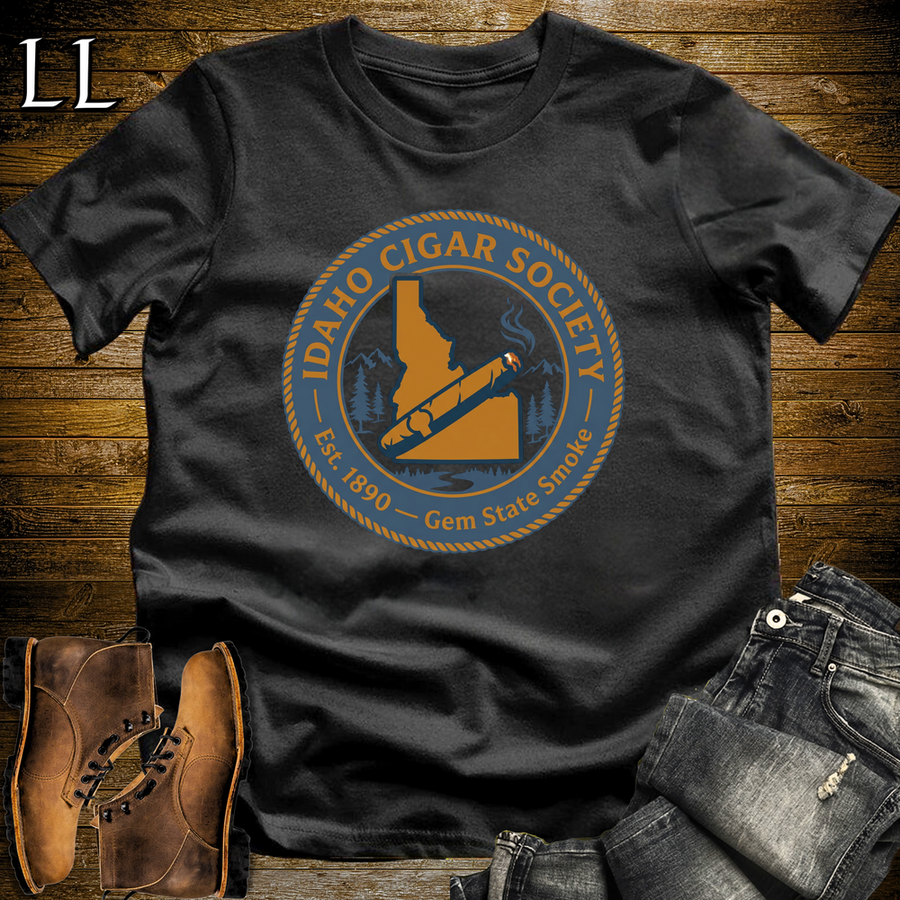 Idaho Cigar Society Softstyle T Shirt Black | Cigar Lover Gift Tee