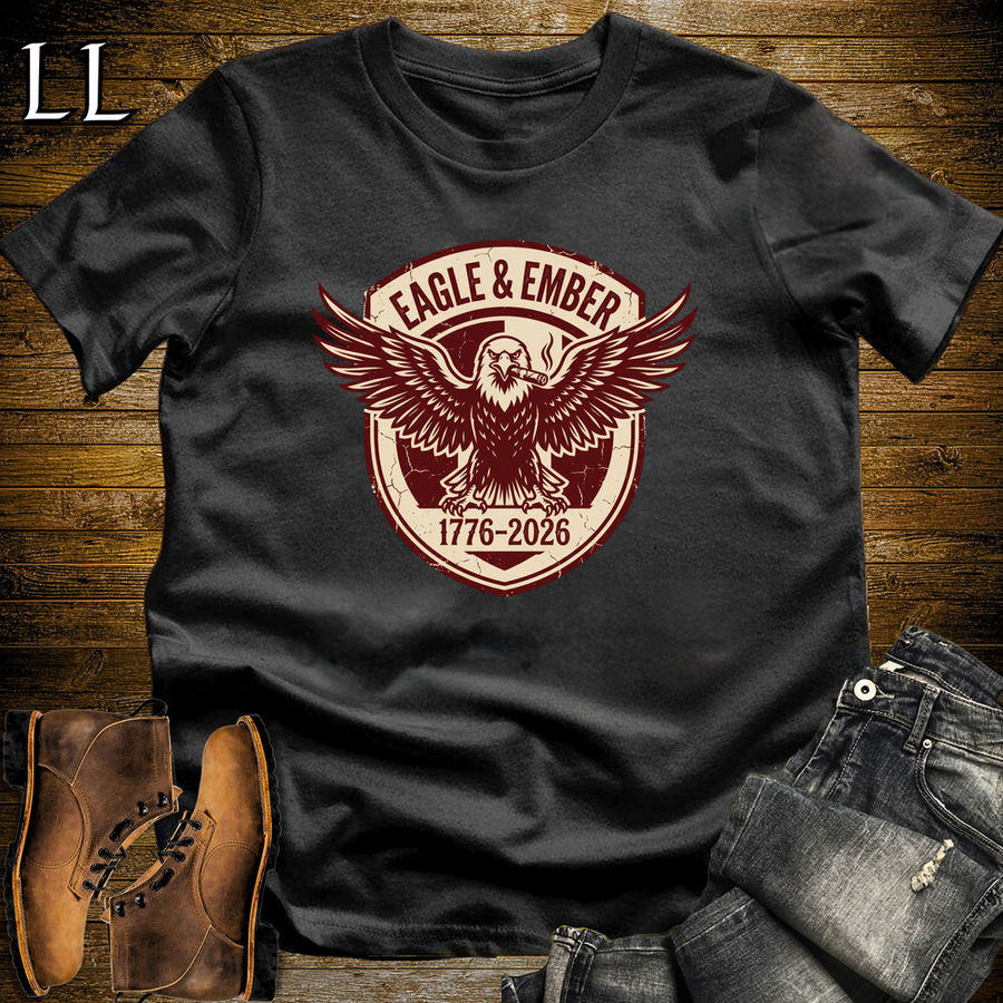 Eagle And Ember Cigars Softstyle T Shirt Black | Patriotic Cigar Tee