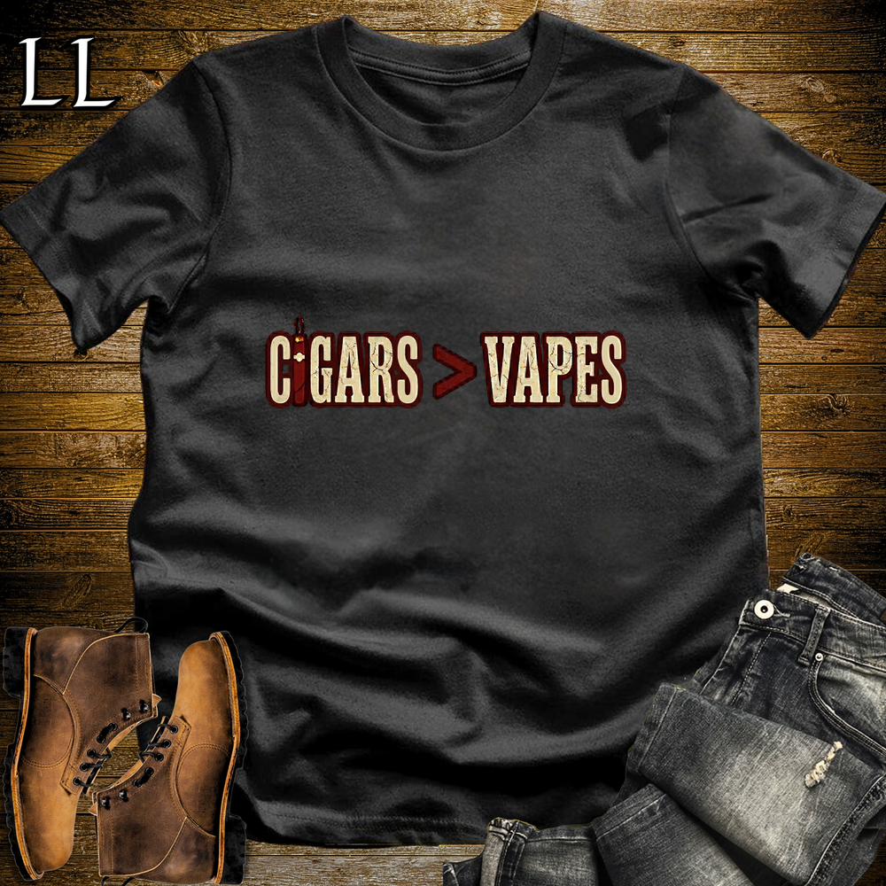 Cigars Better Than Vapes Softstyle T Shirt Black | Funny Cigar Tee