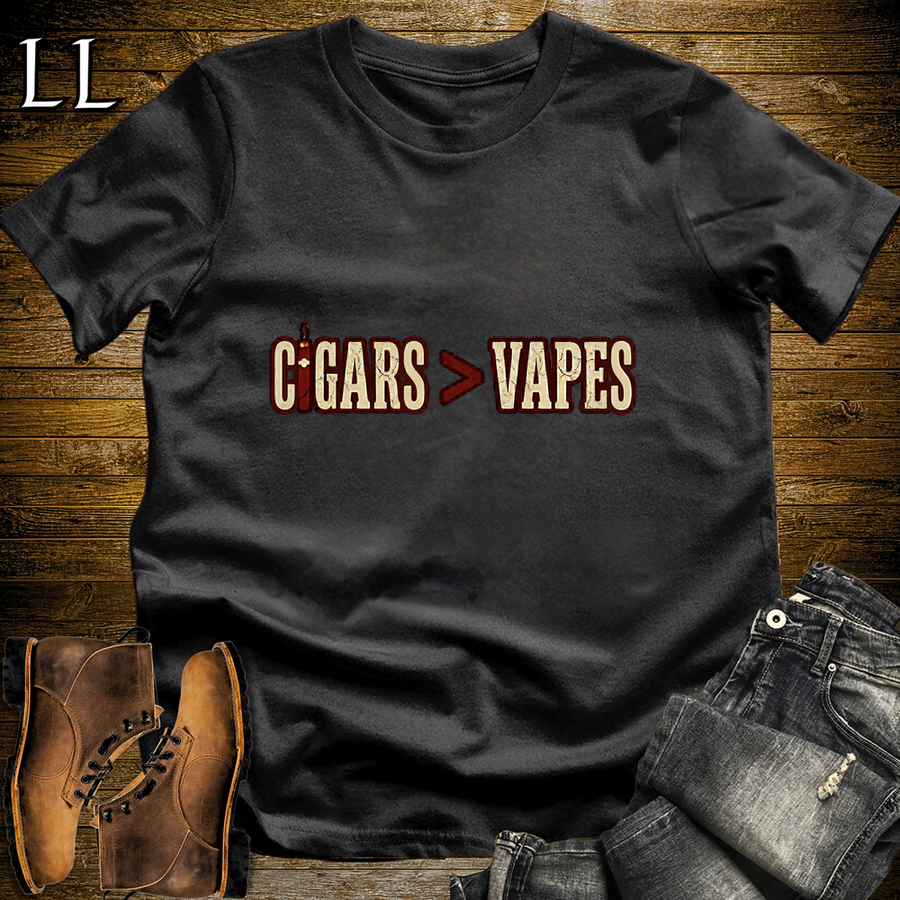Cigars Better Than Vapes Softstyle T Shirt Black | Funny Cigar Tee