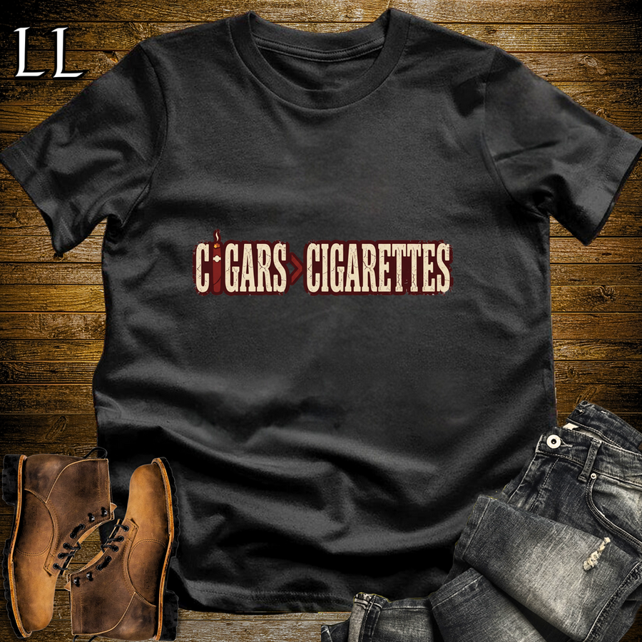 Cigars Better Than Cigs Softstyle T Shirt Black | Funny Cigar Tee