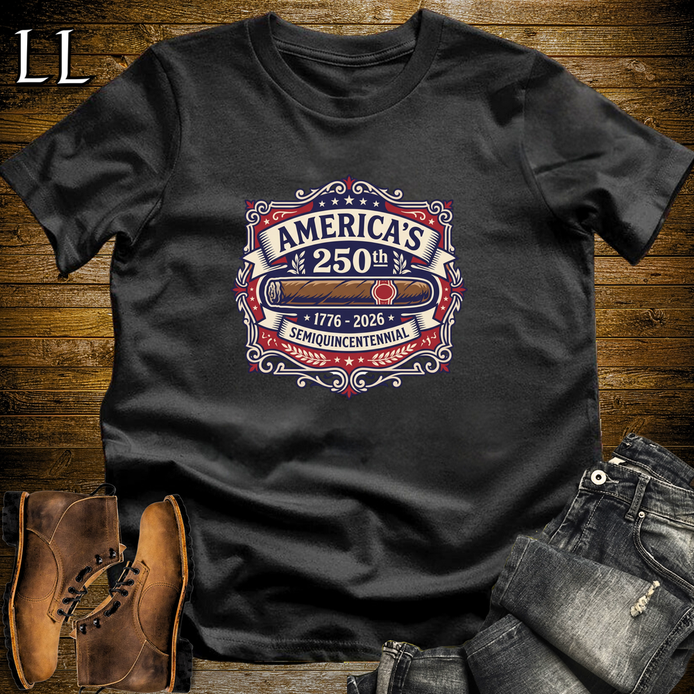 Americas 250 Cigar Flag Softstyle T Shirt Black | America 250 Cigar Flag Tee