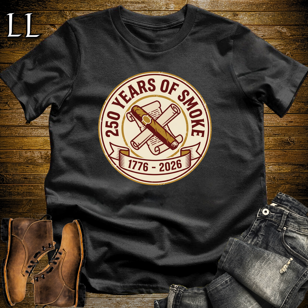 250 Years Of Smoke 1776 Softstyle T Shirt Black | America 250 Cigar Tee