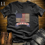 American Cigar Flag Softstyle T Shirt Black | Patriotic Cigar Flag Tee