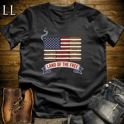 American Cigar Flag Softstyle T Shirt Black | Patriotic Cigar Flag Tee