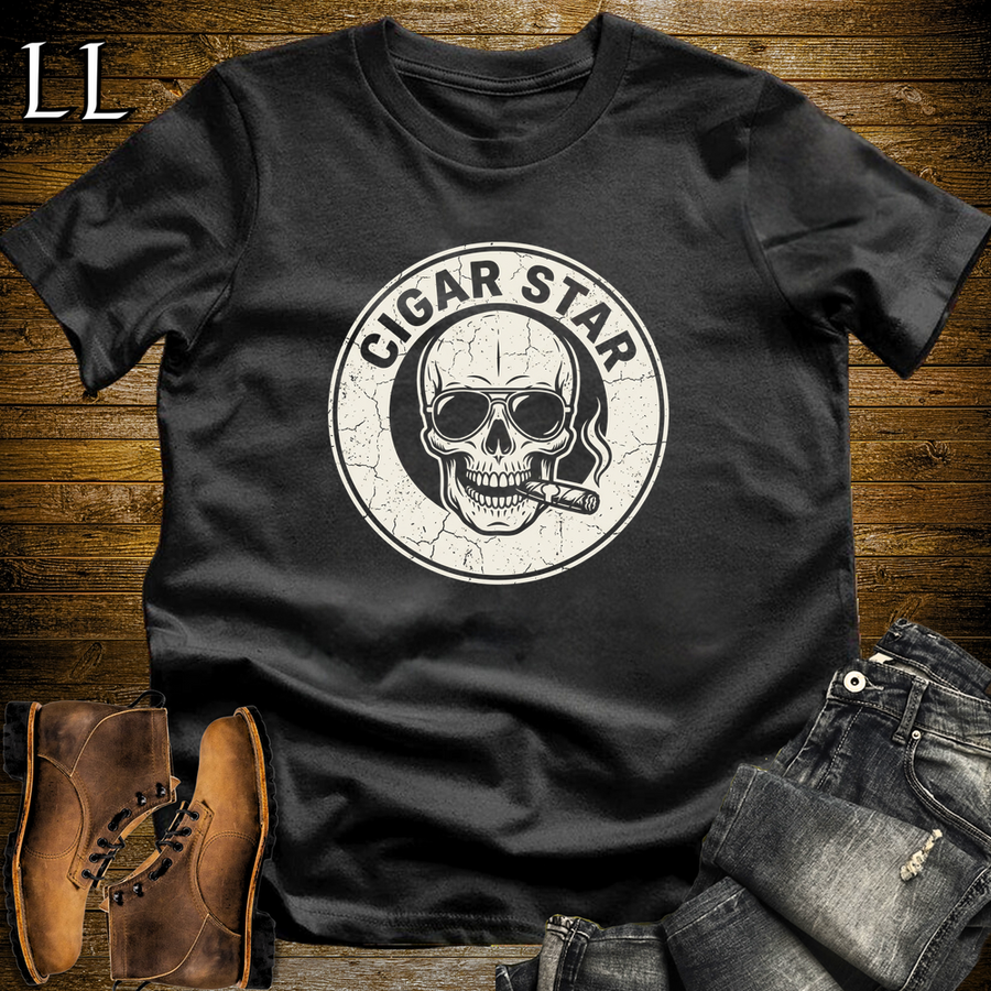Cigar Star Softstyle T Shirt Black | Cigar Lover Graphic Tee