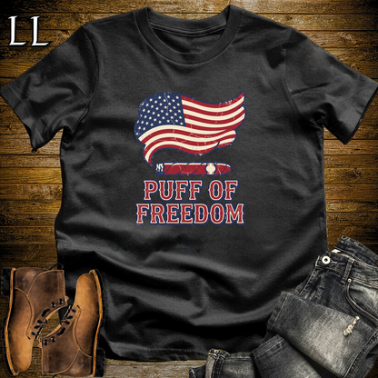 Cigar Puff Of Freedom Softstyle T Shirt Black | Patriotic Cigar Tee