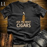 Ask Me About Cigars Softstyle T Shirt Black | Cigar Lover Tee