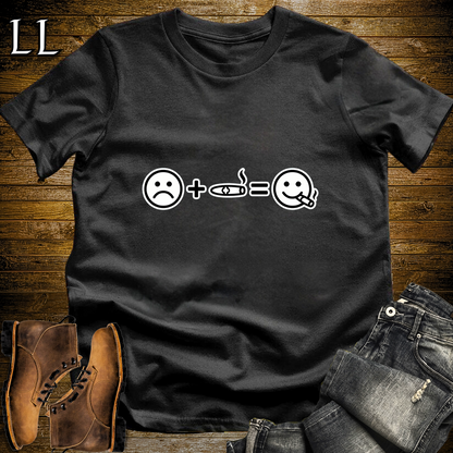 Me And Cigar Equals Happy Softstyle T Shirt Black | Funny Cigar Tee