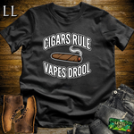 Cigars Rule Vapes Drool Softstyle T Shirt Black | Funny Cigar Tee
