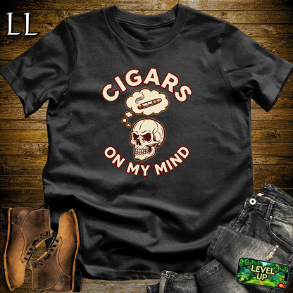 Cigars On My Mind Softstyle T Shirt Black | Cigar Lover Tee