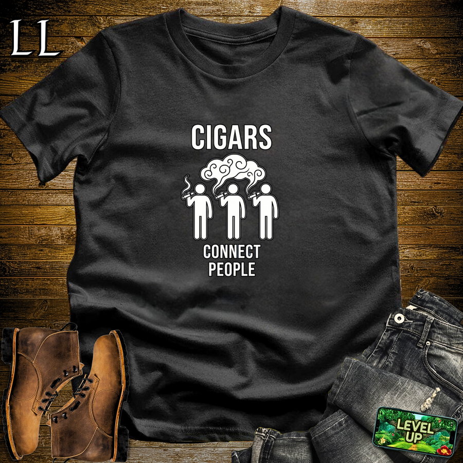 Cigars Connect People Softstyle T Shirt Black | Cigar Lover Tee