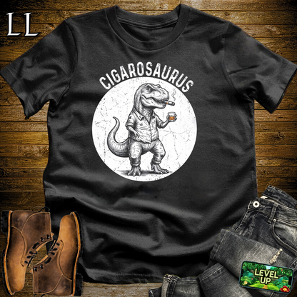 Cigarosaurus Softstyle T Shirt Black | Funny Cigar Dinosaur Tee