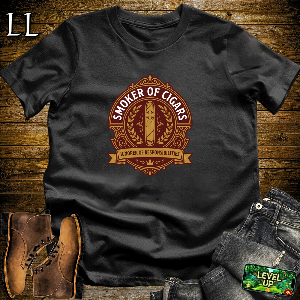Smoker Of Cigars Softstyle T Shirt Black | Cigar Lover Tee