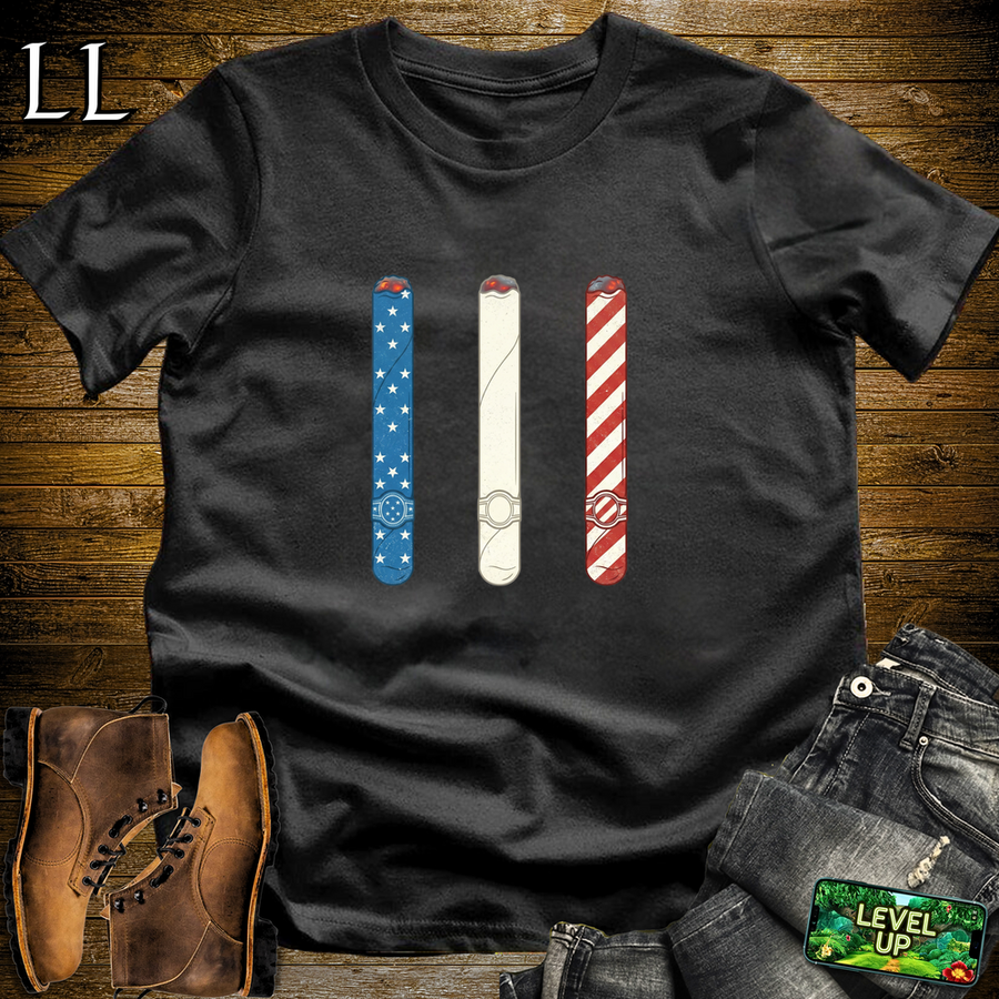 Red White And Blue Cigars Softstyle T Shirt Black | Patriotic Cigar Tee
