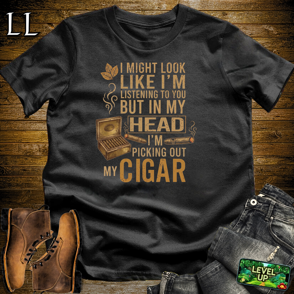 Picking Out Cigars Softstyle T Shirt Black | Cigar Lover Tee