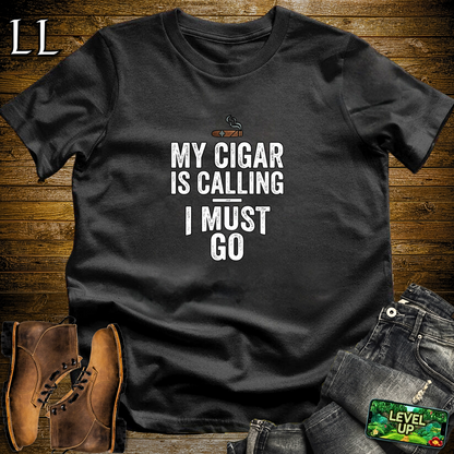 My Cigar Is Calling I Must Go Softstyle T Shirt Black | Funny Cigar Tee