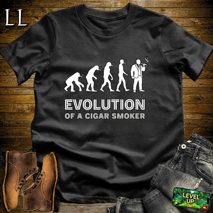 Evolution Of A Cigar Smoker Softstyle T Shirt Black | Funny Cigar Tee