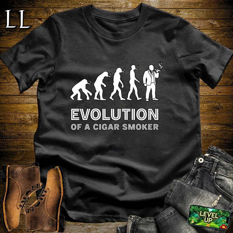 Evolution Of A Cigar Smoker Softstyle T Shirt Black | Funny Cigar Tee